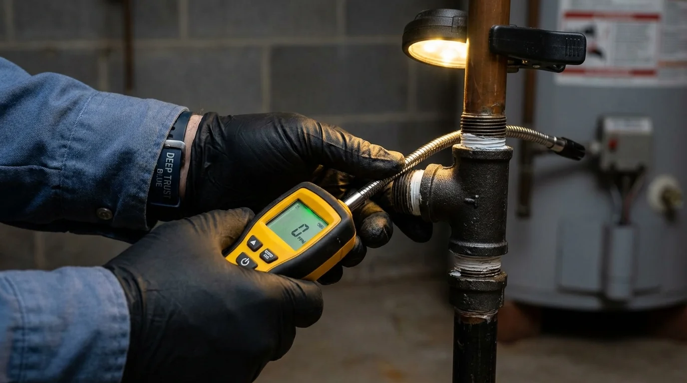 Gas leak detection with electronic sniffer by Johns Plumbing LLC in Horseheads