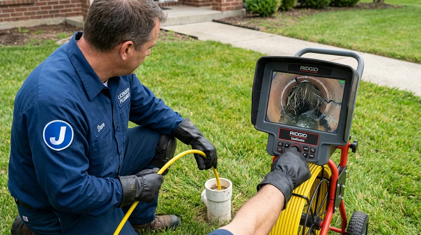 Sewer camera inspection being performed by Johns Plumbing LLC in Horseheads
